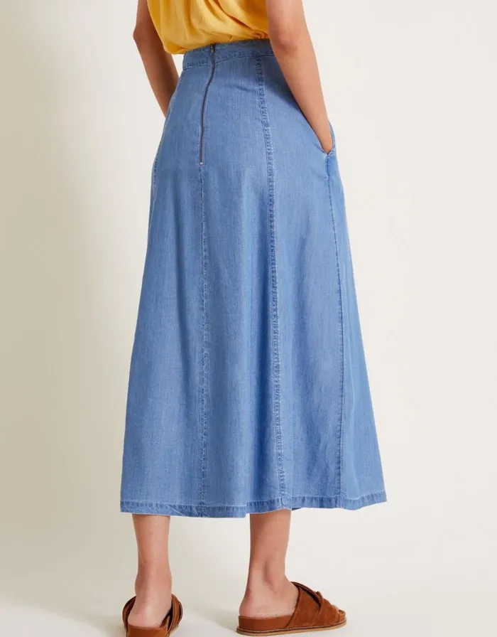 Monsoon Tierra Midi Skirt Blue Women Casualwear Monsoon Tierra Midi Skirt Blue Women Casualwear