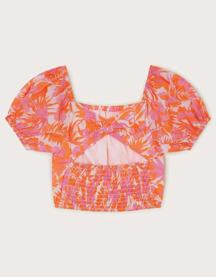 Monsoon Tinashe Palm Print Crop Top Orange Children Casualwear Collection Monsoon Tinashe Palm Print Crop Top Orange Children Casualwear Collection