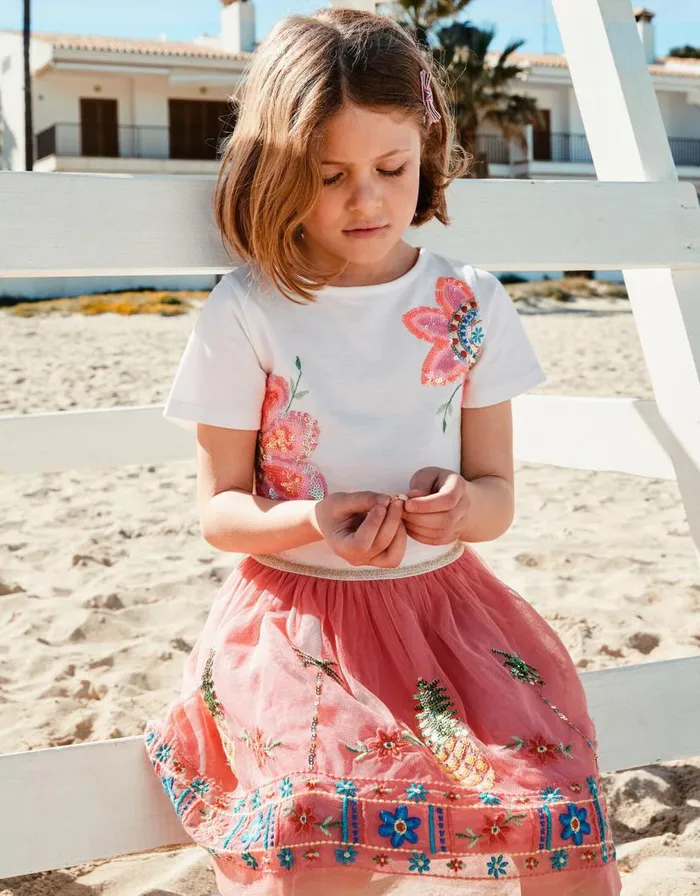 Monsoon Tropical Embellished Disco Dress Orange Children Dresses Monsoon Tropical Embellished Disco Dress Orange Children Dresses