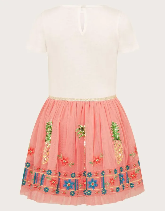 Monsoon Tropical Embellished Disco Dress Orange Children Dresses Monsoon Tropical Embellished Disco Dress Orange Children Dresses