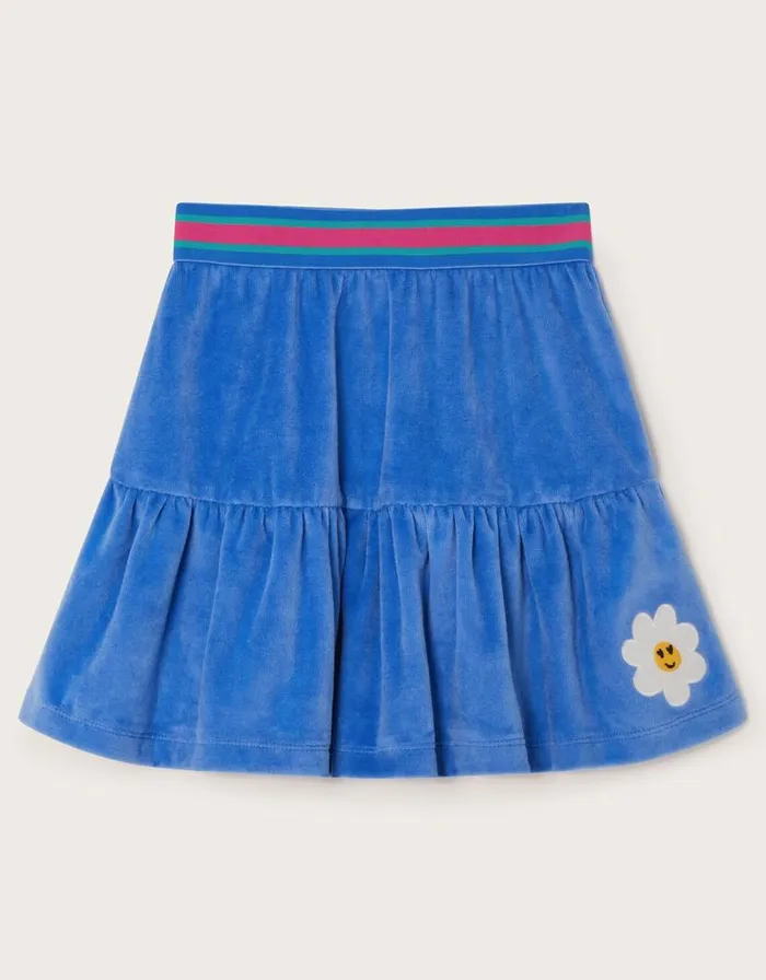 Monsoon Velour Tiered Skirt Blue Children Casualwear Collection Monsoon Velour Tiered Skirt Blue Children Casualwear Collection