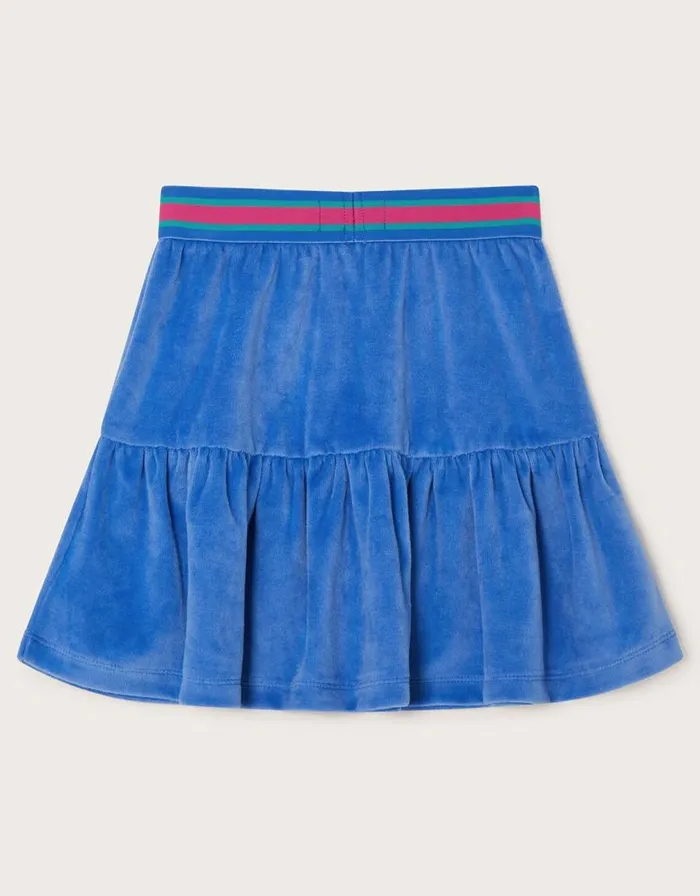 Monsoon Velour Tiered Skirt Blue Children Casualwear Collection Monsoon Velour Tiered Skirt Blue Children Casualwear Collection