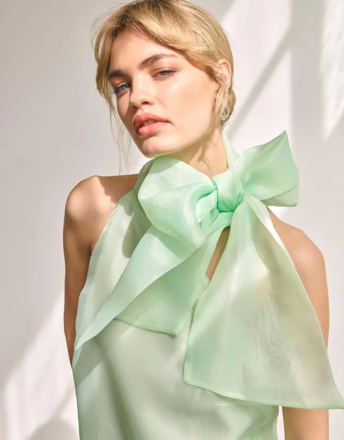 Monsoon Vera Organza Top Green Women Tops and Blouses