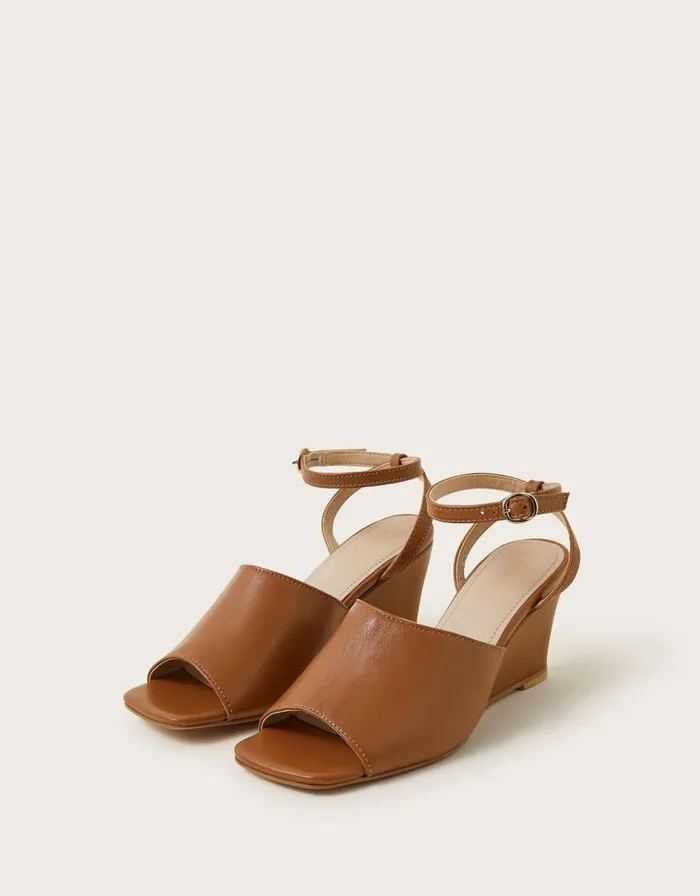Monsoon Wedge Sandals Tan Women Sandals