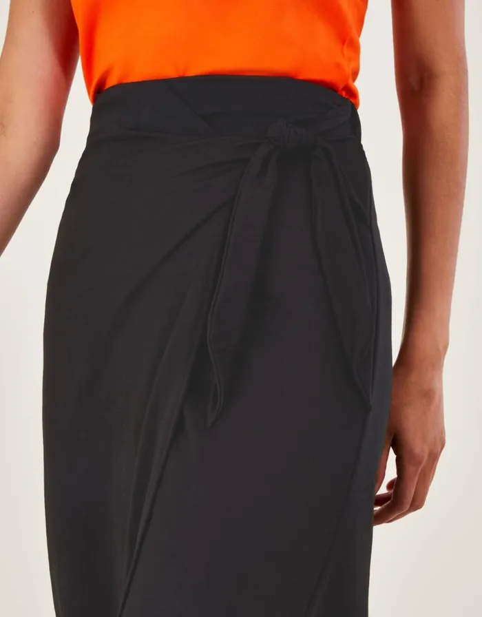 Monsoon Winnie Wrap Midi Skirt Black Women Casualwear Monsoon Winnie Wrap Midi Skirt Black Women Casualwear