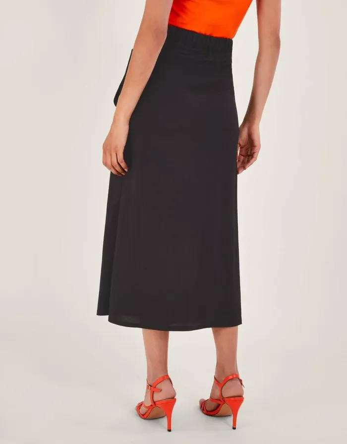 Monsoon Winnie Wrap Midi Skirt Black Women Casualwear Monsoon Winnie Wrap Midi Skirt Black Women Casualwear