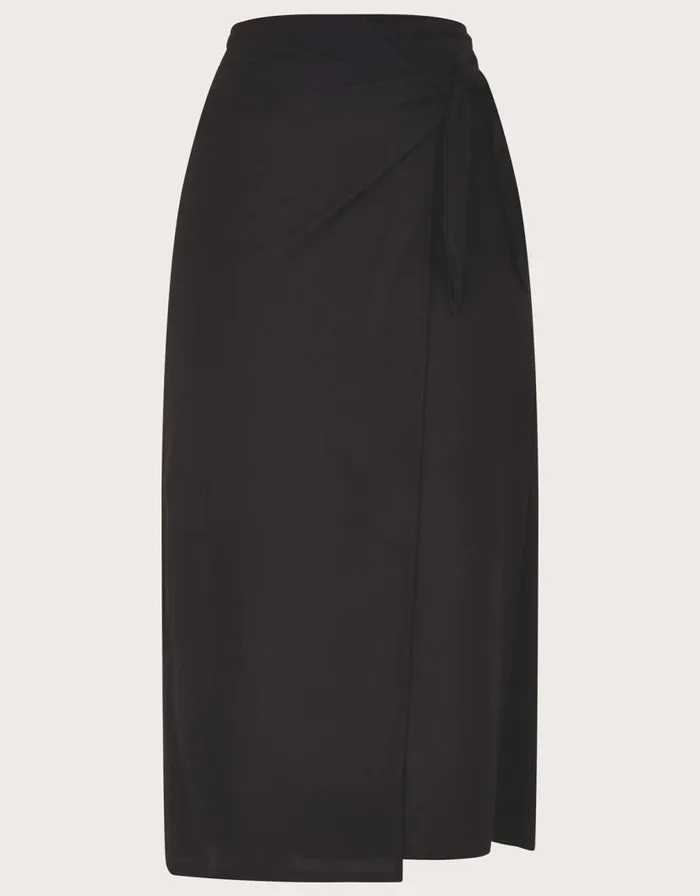 Monsoon Winnie Wrap Midi Skirt Black Women Casualwear Monsoon Winnie Wrap Midi Skirt Black Women Casualwear