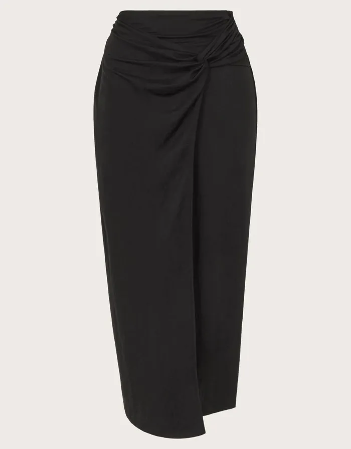 Monsoon Winnie Wrap Midi Skirt Black Women Casualwear Monsoon Winnie Wrap Midi Skirt Black Women Casualwear