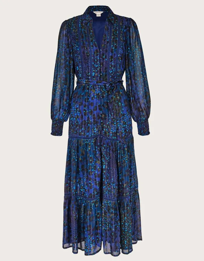 Monsoon Zoe Print Shirt Dress Blue Women Occasionwear Monsoon Zoe Print Shirt Dress Blue Women Occasionwear
