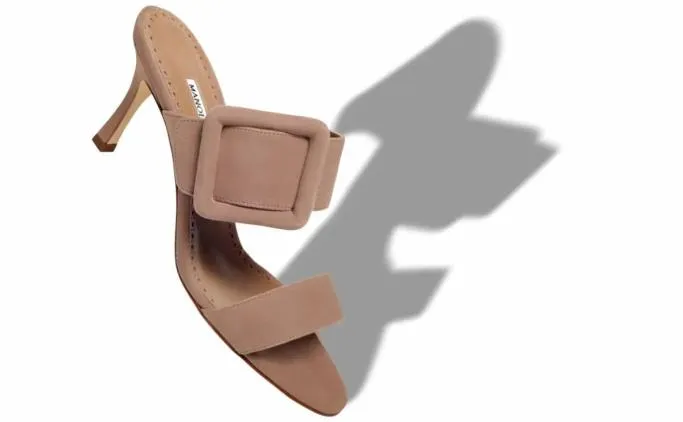 Mules Women Manolo Blahnik GABLEDark Beige Suede Open Toe Mules