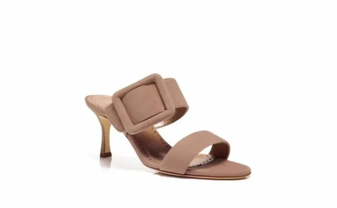 Mules Women Manolo Blahnik GABLEDark Beige Suede Open Toe Mules Mules Women Manolo Blahnik GABLEDark Beige Suede Open Toe Mules