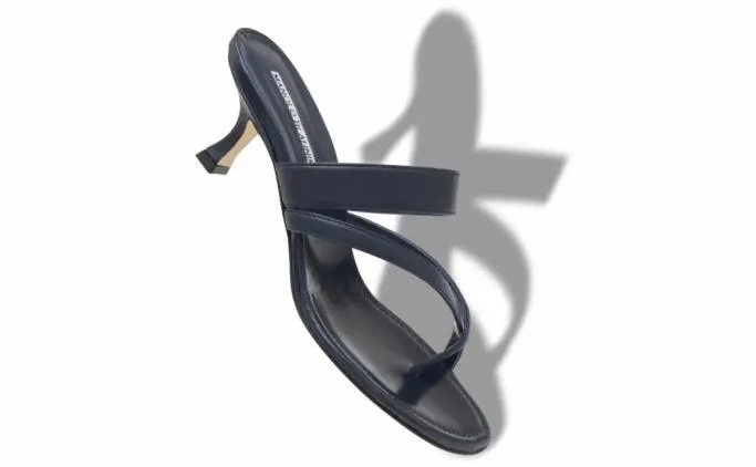 Mules Women Manolo Blahnik SUSANavy Blue Nappa Leather Crossover Strappy Mules Mules Women Manolo Blahnik SUSANavy Blue Nappa Leather Crossover Strappy Mules