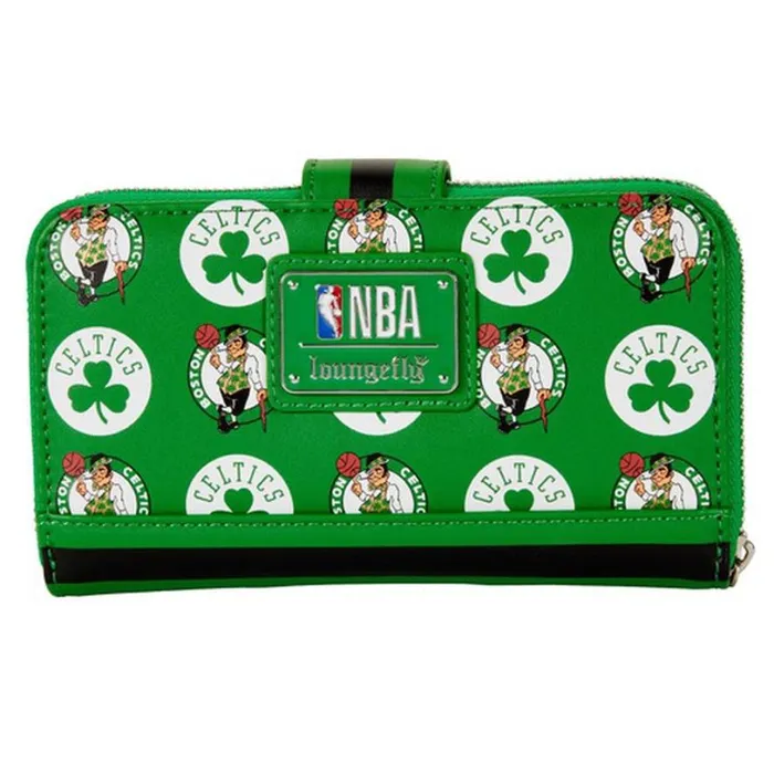 NBA Boston Celtics Logo Zip Around Wallet Unisex Loungefly Bags and Wallets