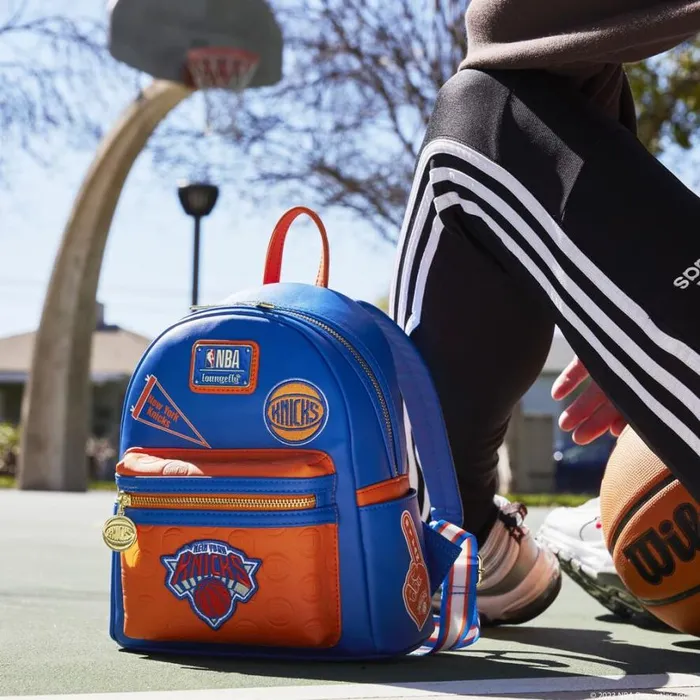 NBA New York Knicks Patch Icons Mini Backpack Unisex Loungefly Backpacks