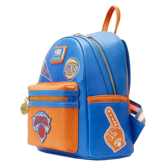 NBA New York Knicks Patch Icons Mini Backpack Unisex Loungefly Backpacks
