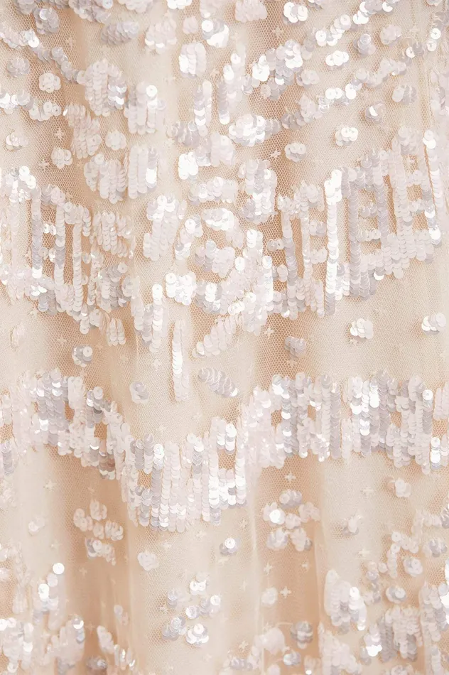 Needle and Thread Anais Sequin Ballerina Dress Champagne Women Exclusives