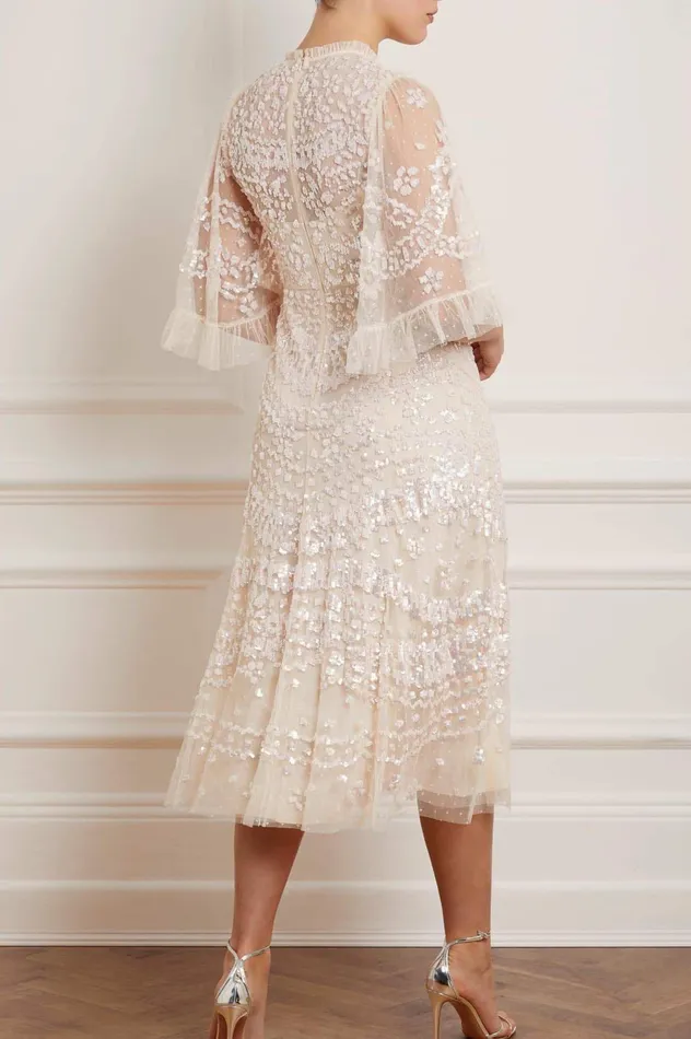 Needle and Thread Anais Sequin Ballerina Dress Champagne Women Exclusives