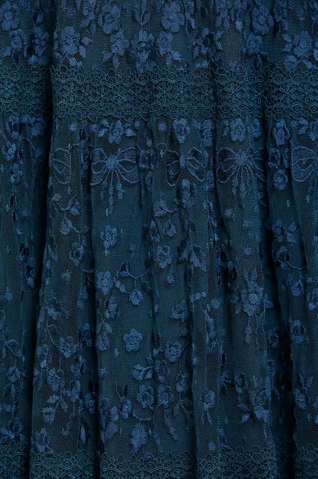 Needle and Thread Celestia Ribbon Ankle Gown Blue Women Embroidered Dresses