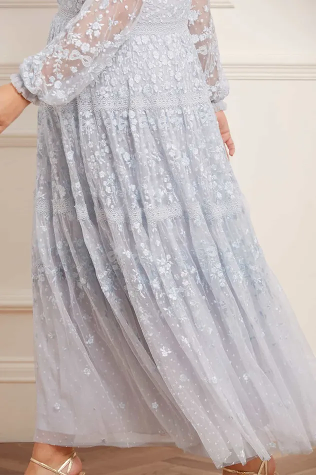 Needle and Thread Celestia Ribbon Ankle Gown Blue Women Embroidered Dresses