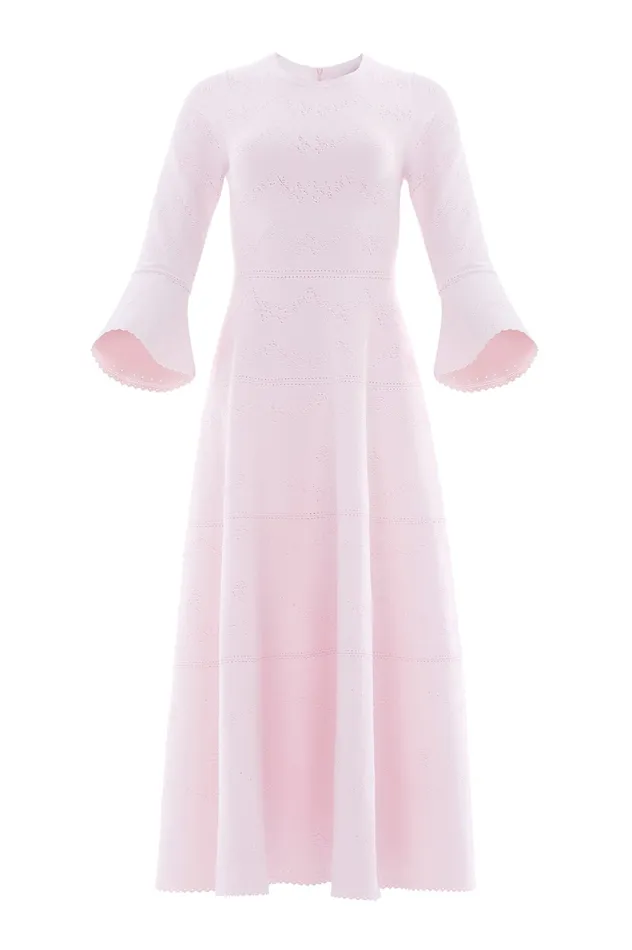 Needle and Thread Pretty Pointelle Knit Ankle Gown Pink Women Knitwear