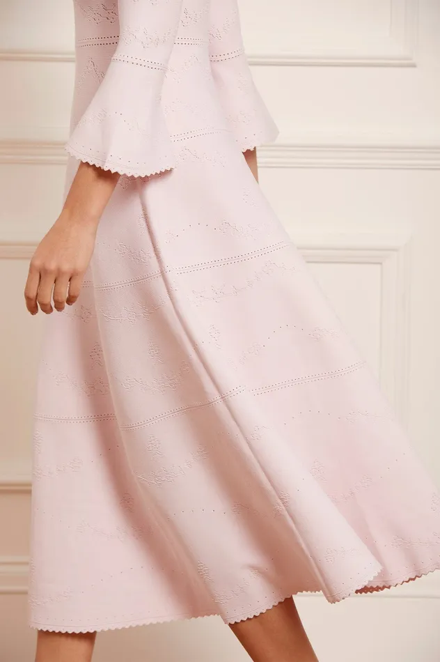 Needle and Thread Pretty Pointelle Knit Ankle Gown Pink Women Knitwear