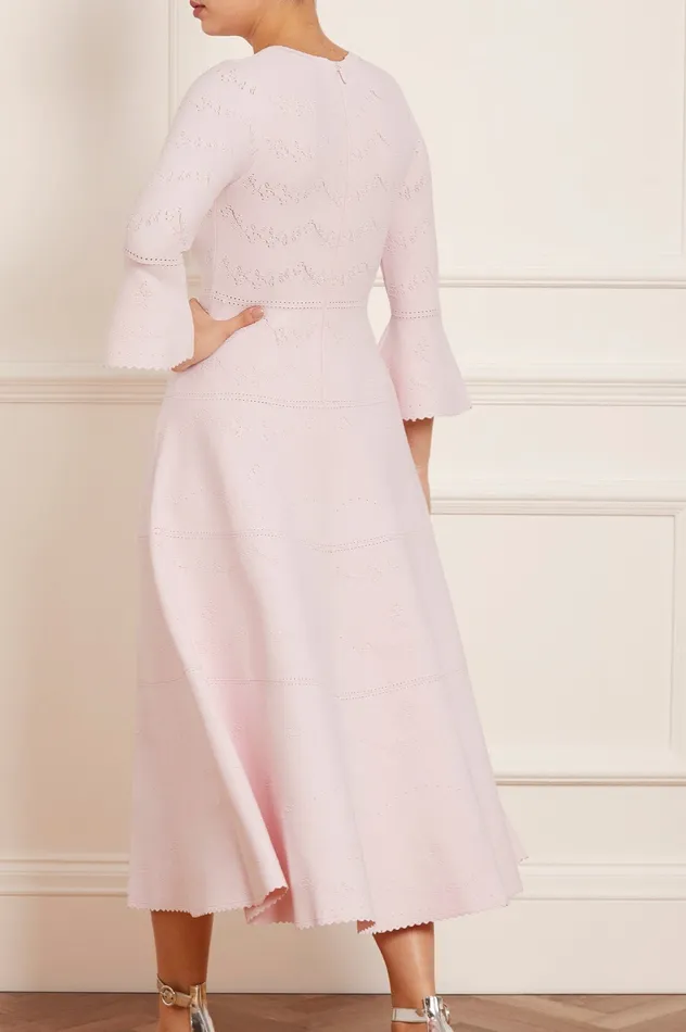 Needle and Thread Pretty Pointelle Knit Ankle Gown Pink Women Knitwear