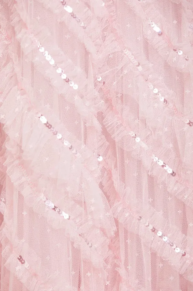 Needle and Thread Spiral Sequin VNeck Ankle Gown Pink Women Embellished Dresses