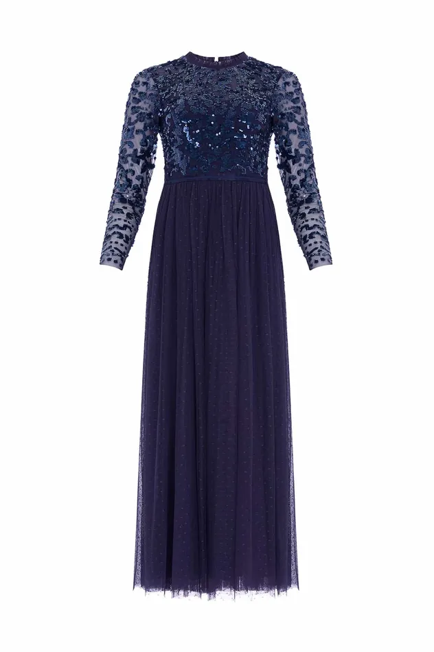 Needle and Thread Tempest Bodice Ankle Gown Blue Women Embellished Dresses
