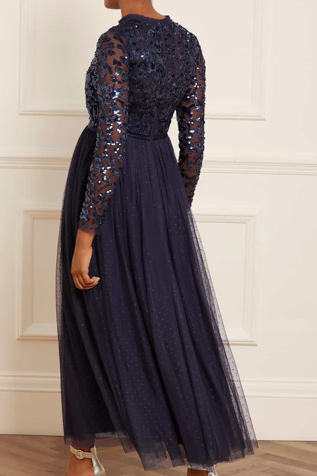 Needle and Thread Tempest Bodice Ankle Gown Blue Women Embellished Dresses