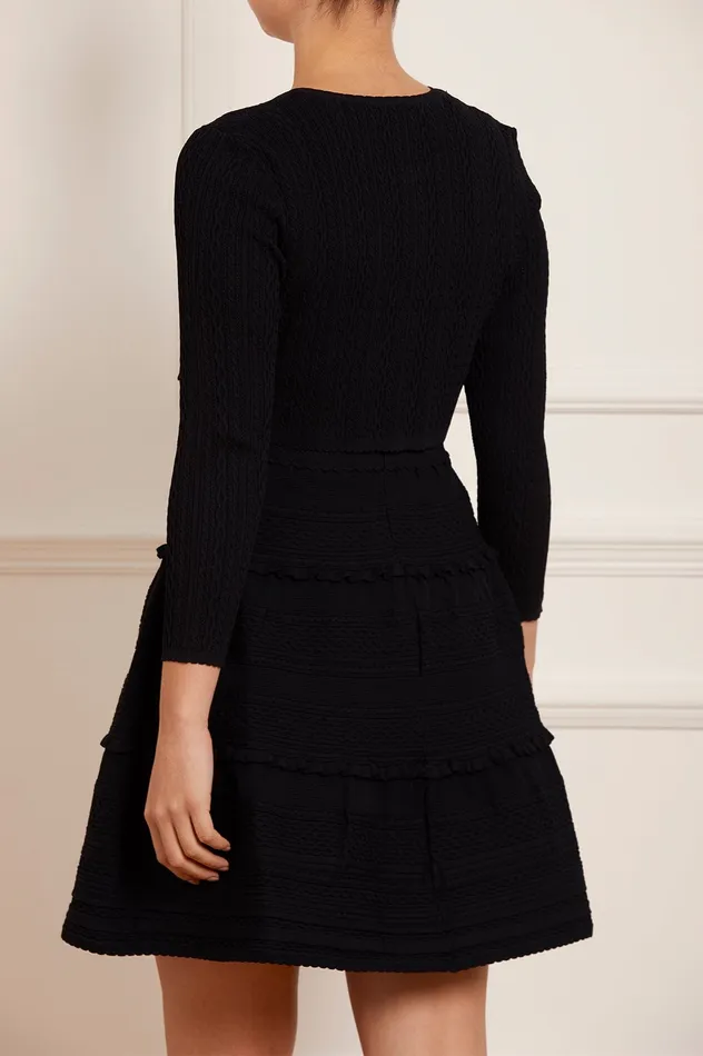 Needle and Thread Textured Knit Crop Cardigan Black Women Knitwear