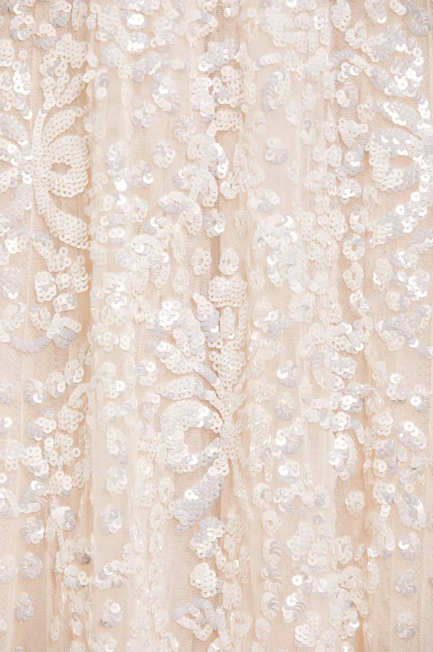 Needle and Thread Victorian Wreath Gloss Long Sleeve Gown Champagne Women Embellished Dresses