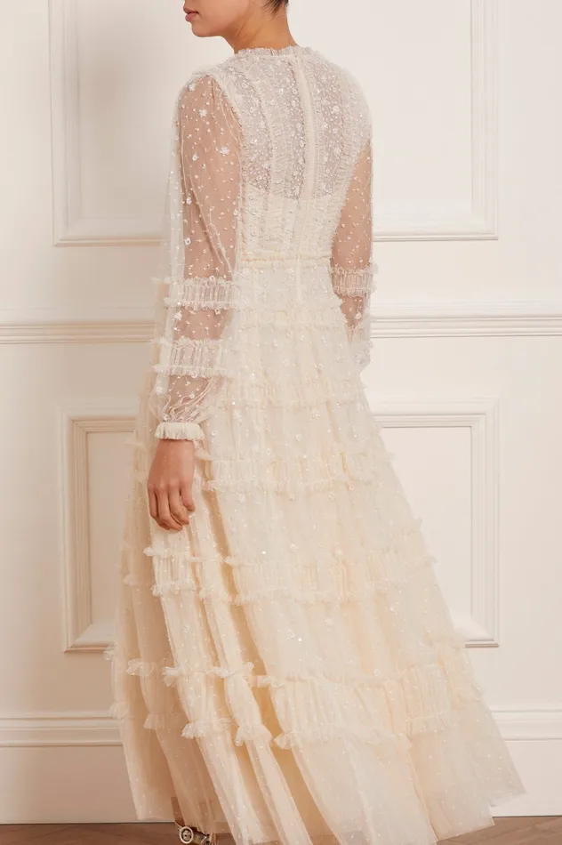 Needle and Thread Violet Shimmer Ankle Gown Champagne Women Embellished Dresses