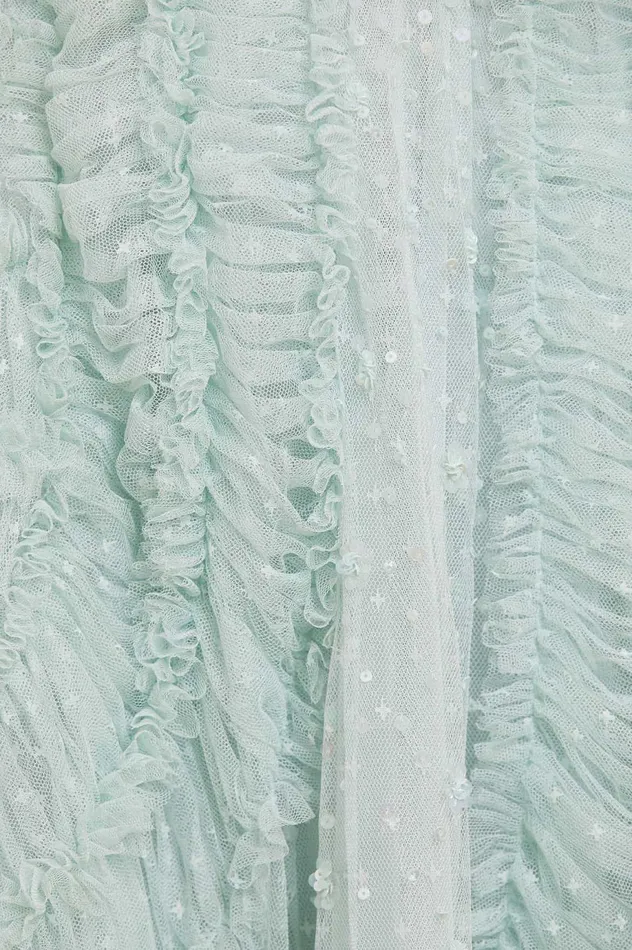 Needle and Thread Violet Shimmer Strapless Gown Green Women Embellished Dresses