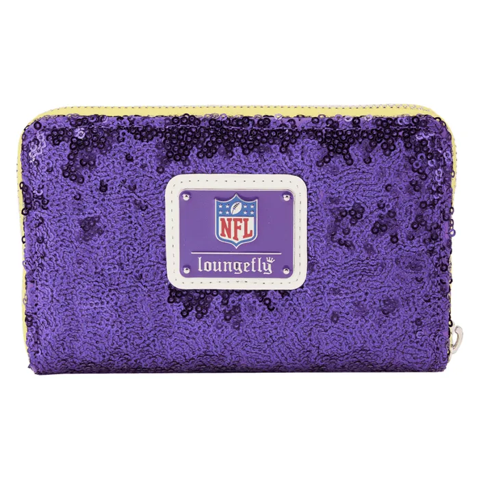 NFL Minnesota Vikings Sequin Zip Around Wallet Unisex Loungefly Bags and Wallets NFL Minnesota Vikings Sequin Zip Around Wallet Unisex Loungefly Bags and Wallets