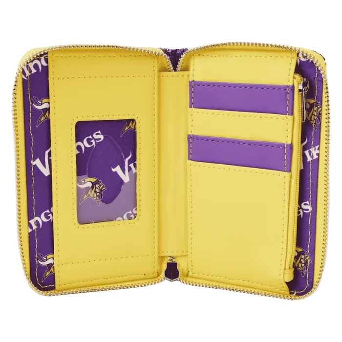NFL Minnesota Vikings Sequin Zip Around Wallet Unisex Loungefly Bags and Wallets NFL Minnesota Vikings Sequin Zip Around Wallet Unisex Loungefly Bags and Wallets