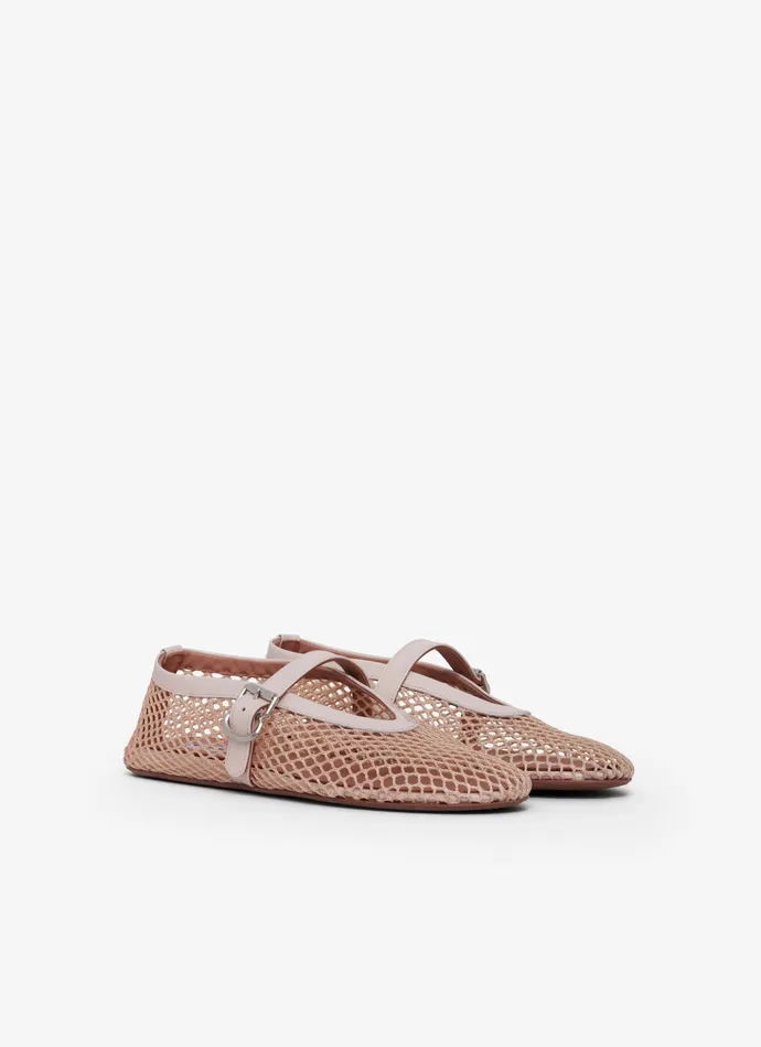 Nude BALLET FLATS IN FISHNET Women Alaa Flat Shoes