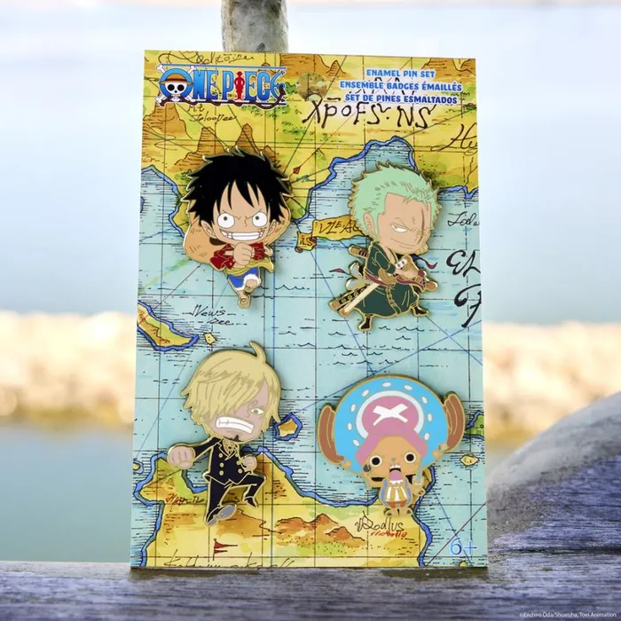 One Piece 25th Anniversary Chibi 4Piece Pin Set Unisex Loungefly Enamel Pins One Piece 25th Anniversary Chibi 4Piece Pin Set Unisex Loungefly Enamel Pins