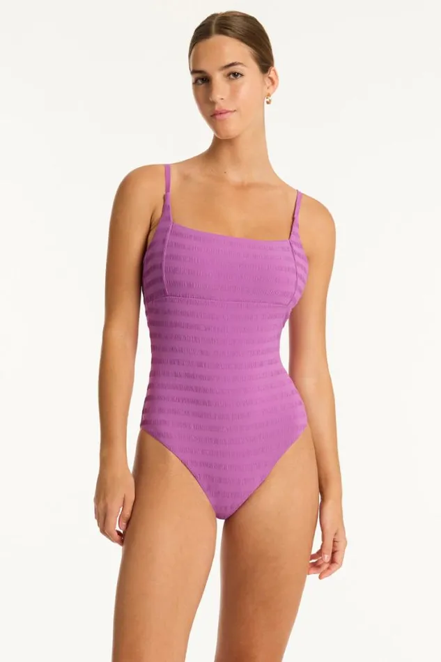 Palisades Square Neck Bralette One Piece Palisades Orchid Women Sea Level One Pieces