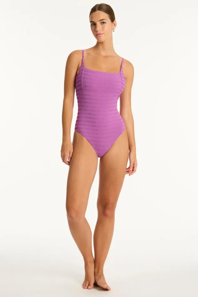 Palisades Square Neck Bralette One Piece Palisades Orchid Women Sea Level One Pieces