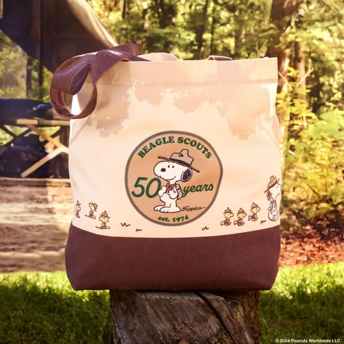 Peanuts 50th Anniversary Snoopy039s Beagle Scouts Canvas Tote Bag Unisex Loungefly Bags and Wallets Peanuts 50th Anniversary Snoopy039s Beagle Scouts Canvas Tote Bag Unisex Loungefly Bags and Wallets