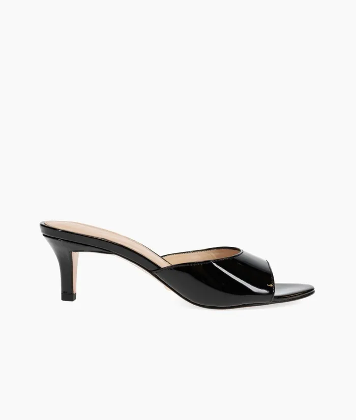 Pelle Moda Balin Slide 8211 Black Patent Black Patent Women Low Heels