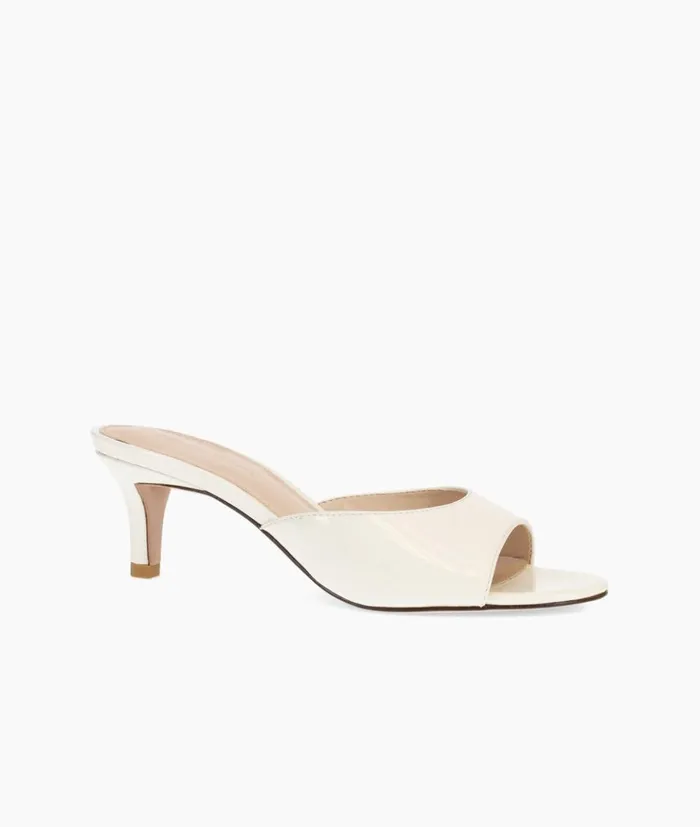 Pelle Moda Balin Slide 8211 White White Patent Women Low Heels Pelle Moda Balin Slide 8211 White White Patent Women Low Heels