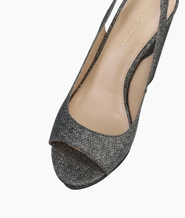 Pelle Moda Palma 2 Platform 8211 Pewter Pewter Metallic Textile Women High Heels Pelle Moda Palma 2 Platform 8211 Pewter Pewter Metallic Textile Women High Heels