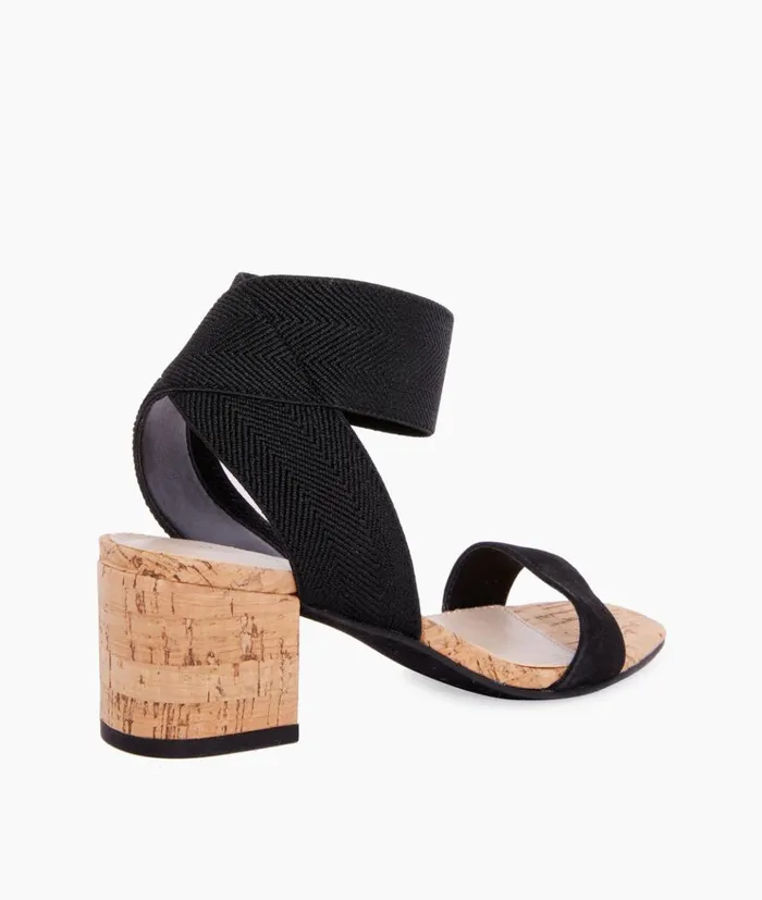 Pelle Moda Warren Sandal 8211 Black Black NubuckElastic Women Low Heels Pelle Moda Warren Sandal 8211 Black Black NubuckElastic Women Low Heels