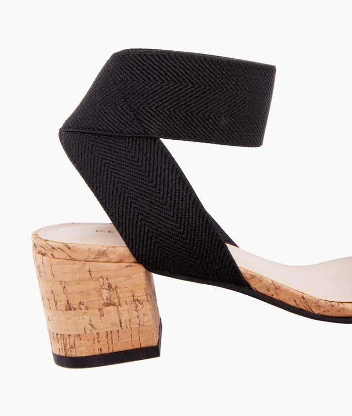 Pelle Moda Warren Sandal 8211 Black Black NubuckElastic Women Low Heels Pelle Moda Warren Sandal 8211 Black Black NubuckElastic Women Low Heels