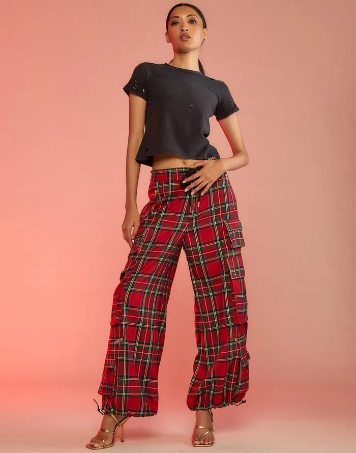 Plaid Cargo Pants 8211 Rdmlt Women Cynthia Rowley Bottoms