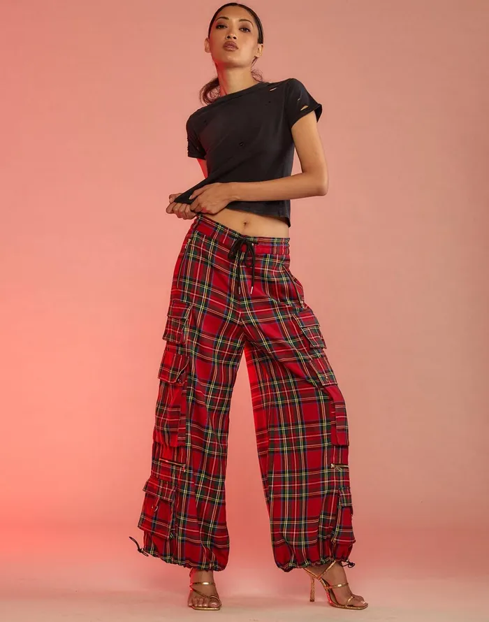 Plaid Cargo Pants 8211 Rdmlt Women Cynthia Rowley Bottoms