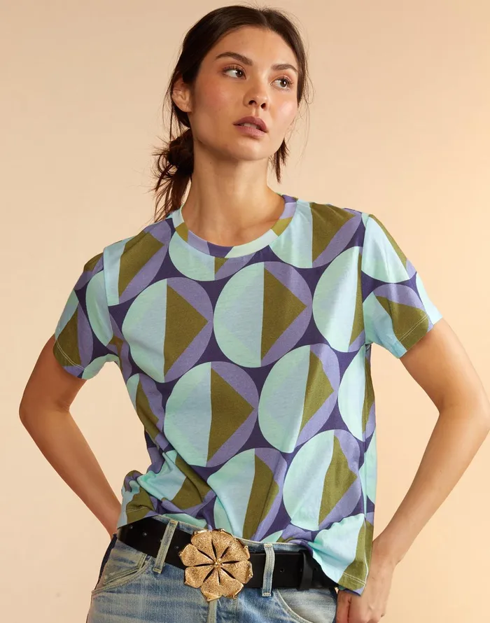 Printed TShirt 8211 Geogrbl Women Cynthia Rowley Tops