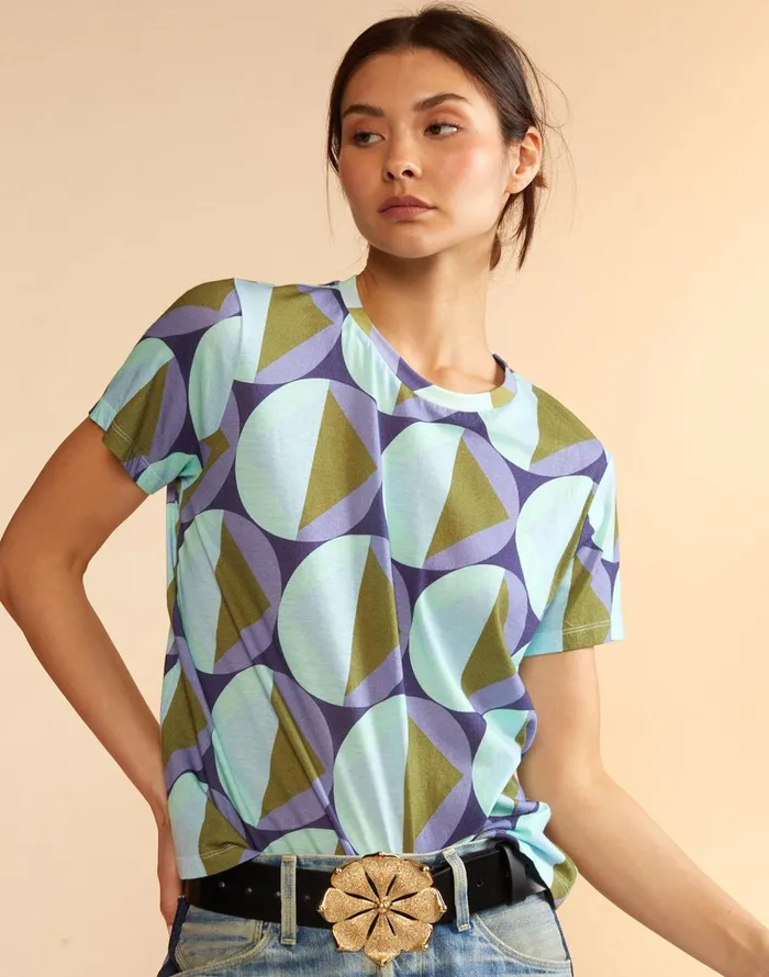 Printed TShirt 8211 Geogrbl Women Cynthia Rowley Tops