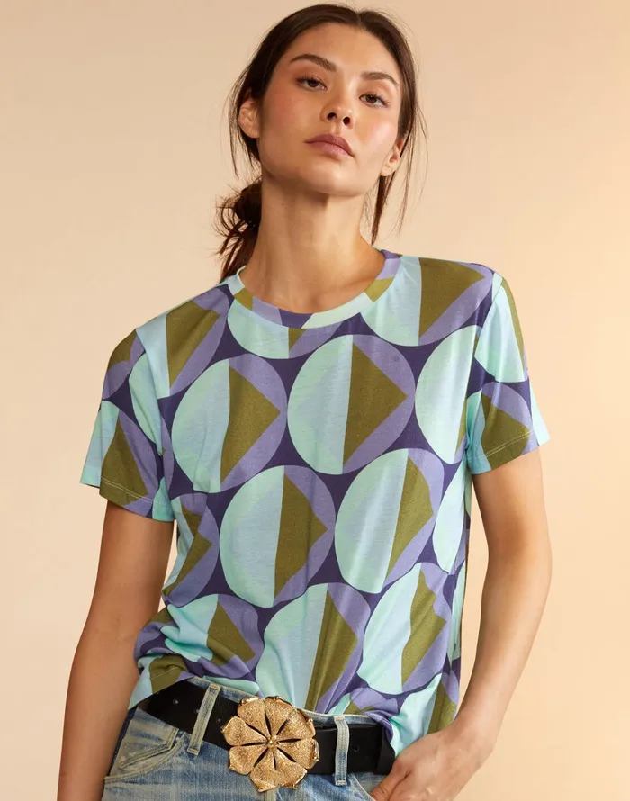 Printed TShirt 8211 Geogrbl Women Cynthia Rowley Tops